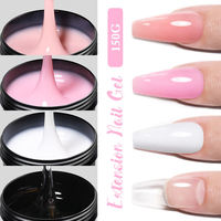 HONEY GIRL 30g/50g/150g Gel UV Dur Sans HEMA pour Construction d'Ongles, Blanc Rose Transparent, Vernis d'Extension, Polygels