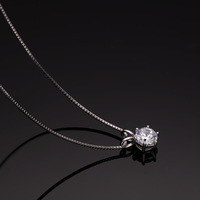 Colgante de diamantes de moissanita de 1 quilate para mujer, Collar de plata de ley 925 con seis garras chapadas en oro clásico, regalo de joyería
