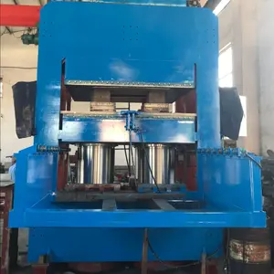 Platen type vulcanizing machine for making rubber carpet