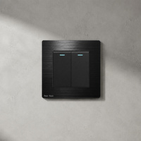 Prises murales universelles industrielles en alliage d'aluminium brossé noir pour hôpitaux, 4 prises, interrupteurs, chargeur rapide USB Type C, électrique