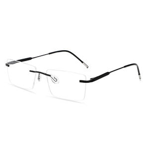 Lunettes optiques sans monture Greyjack, monture en métal carrée, unisexe, taille moyenne, verres en acrylique pour la vision de près - Product Image 2