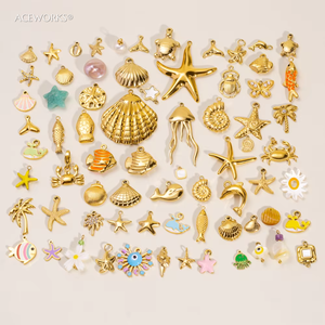 Galerie de charmes sur le thème de la vie marine |   Pendentifs en acier inoxydable plaqué or 18K PVD sur le thème de la vie marine pour la création de bijoux DIY |   Imperméable et durable - Product Image 6