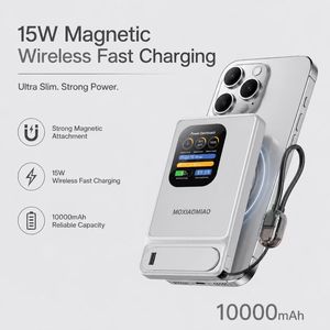Banco de Energía Magnético Portátil de 10000mAh, Ultra Delgado de 8.5mm, Carga Inalámbrica Qi2 de 15W, Carga Rápida PD de 20W, Fábrica y Logotipo Personalizado - Product Image 1