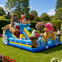 Parc d'attractions gonflable géant en PVC avec toboggan, château gonflable et parcours d'obstacles, respectueux de l'environnement, garantie de 3 ans, aire de jeux Fun City