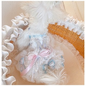 Vestido de Lujo Estilo Lolita, Color Blanco <span class=keywords><strong>Puro</strong></span>, Tipo Poncho de Princesa para Perros y Gatos Pequeños - Product Image 1
