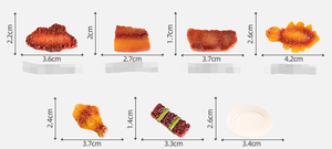 Resina miniatura supermercado casa <span class=keywords><strong>de</strong></span> muñecas barbacoa bistec frito rayado chuleta <span class=keywords><strong>de</strong></span> cerdo calamar Kebab baquetas niños Cocina Comida juguete - Product Image 5