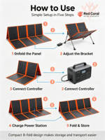 Panneau solaire monocristallin pliable portable 400W, étanche, haute efficacité, chargeur solaire pour camping, camping-car, station d'alimentation