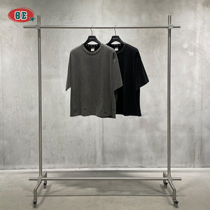 Camiseta <span class=keywords><strong>Negra</strong></span> Extra Grande Personalizada, de Corte Cuadrado, 285 g/m², Estilo Urbano Vintage, Talla Grande para <span class=keywords><strong>Hombre</strong></span>, Manga Corta - Product Image 2
