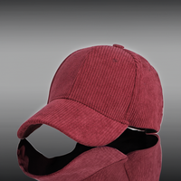 Topi Baseball korduroi 6 Panel pria, Topi Baseball polos kasual warna polos untuk pria dan wanita