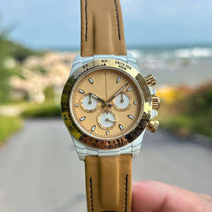 Montre mécanique pour homme de luxe de haute qualité VSF avec boîtier en bambou et cadran en cristal saphir - Product Image 1