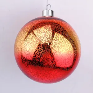 批发个性化led灯120毫米彩色挂手工水银玻璃圣诞工艺球饰品