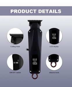 <span class=keywords><strong>Tondeuse</strong></span> à cheveux professionnelle pour hommes OEM/ODM, tête de <span class=keywords><strong>coupe</strong></span> en acier inoxydable, écran LCD, rechargeable par Type-C, <span class=keywords><strong>tondeuse</strong></span> à lame en T électrique - Product Image 5