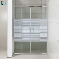 Cabine de douche coulissante Twowinco à 2 portes avec cadre noir enduit, quincaillerie à roulettes lisses, dimensions personnalisables, porte de douche