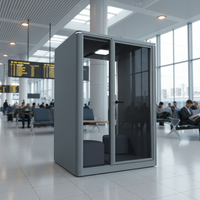 UNIBOOTH Mobile Privacy ASTM-E84 Ignifuge 30dB ISO 23351 Installation Rapide en 30-45 Min Studio Pod pour Bureau Ouvert Bibliothèque Vente en Gros