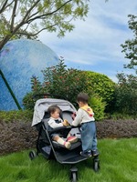 Poussette jumelle tout-terrain de luxe pour bébé Poussette double pliable pour les voyages et les promenades en ville