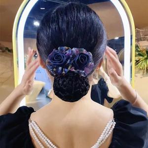 Accessoires pour <span class=keywords><strong>cheveux</strong></span> cravate cristal fleur casquette bande strass barrette rose pince à <span class=keywords><strong>cheveux</strong></span> tresse wrap noir maille queue de cheval chignon <span class=keywords><strong>filet</strong></span> à <span class=keywords><strong>cheveux</strong></span> - Product Image 6