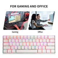G800-sjjm Mini Bluetooth Portabel Lampu Rgb Gaming Mekanikal Kualitas Baik Kabel Multimedia Royal Kmudge RK61 Keyboard Rusia