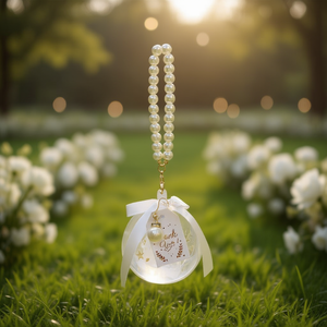 Ornement de boule en plastique Party Love 20x7cm avec chaîne de perles, décoration suspendue pour mariage et fête - Product Image 3