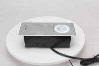 Prise escamotable en alliage d'aluminium 1 prise USA USB Type C Charge sans fil 15W Argent