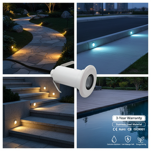 Lumière LED RGB encastrée en acier inoxydable 12V IP68 étanche pour <span class=keywords><strong>piscine</strong></span> et jardin avec contrôle par application - Product Image 1