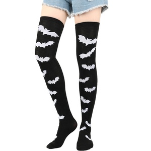 <span class=keywords><strong>Medias</strong></span> de Cosplay para Halloween, mujeres y niñas, calcetines de fiesta por encima de la rodilla con patrón de <span class=keywords><strong>esqueleto</strong></span> de murciélagos sangrantes - Product Image 5