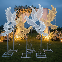 Éclairage de mariage, accessoires décoratifs, éclairage de scène, luminaires en fer forgé, lumières minimalistes en tissu style Mori, lumières colombe de la paix