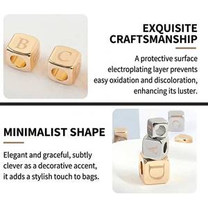 Initial Cube <b>Charms</b>, Sturdy Metal Letter Dice <b>Beads</b> with Large Holes, Suitable for DIY Jewelry Making, <b>Bracelets</b>, Bag Straps, - Product Image 3