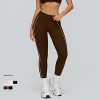 Leggings de sport pour femmes, taille basse, coupe slim, blocage de couleur, effet push-up, leggings de yoga souples et élastiques, leggings de course en plein air, leggings de gym