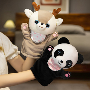 Marionnettes à main en peluche personnalisées : cerf, chat, panda, shiba inu de dessin animé, marionnettes ventrilogo et jouets en peluche pour spectacles préscolaires - Product Image 4