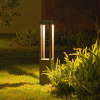 Lampadaire solaire extérieur moderne IP65 en aluminium, lumière blanche chaude LED, pour jardin, allée, pelouse, décoration paysagère