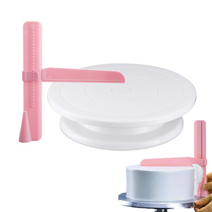 Diy 11 Inch <strong>Cake</strong> Turntable Rotating Decorating <strong>Stand</strong> With Adjustable Icing Scraper Plastic <strong>Cake</strong> <strong>Spinner</strong> Baking Supplies - Product Image 1