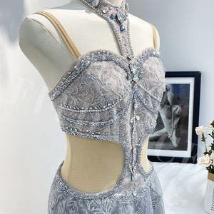 R0602 उच्च गुणवत्ता वाले वयस्क बच्चे ग्रे खोखले स्टीज डेंसवियर पार्टी पोशाक पेशेवर बैले प्रदर्शन ट्यूटू ड्रेस - Product Image 3