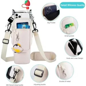 Bán buôn 40 oz Neoprene Túi lạnh dây đeo vai chai nước tàu sân bay chéo cơ thể Sling chủ Cổ Phiếu thả cốc cốc trường hợp - Product Image 3