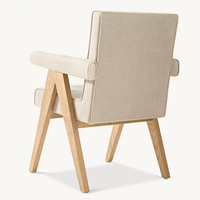 Fauteuil de loisirs Sasanid, fauteuil en bois massif, restaurant américain, fauteuil en tissu Jacob pour salle à manger