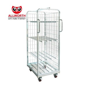 Quick <strong>Unloading</strong> 3-4 Sided Steel Material Large <strong>Loading</strong> Capacity <strong>Roll</strong> Container <strong>Trolley</strong> - Product Image 4