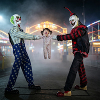 NED N137 Clown effrayant animatronique d'Halloween, déguisé en bébé, interactif électrique, décoration durable et rechargeable pour maison hantée