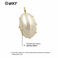 WT-JP350 WKT Classique Vintage Vente Chaude Naturel Mabe Shell Luxe Pétoncle Accessoire ForNecklace Pendentifs