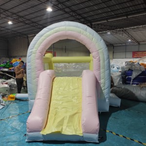 Château gonflable PVC 8 pieds blanc beige arc-en-ciel pour événements et fêtes <span class=keywords><strong>d</strong></span>'enfants, idéal pour la location, parfait pour les anniversaires. - Product Image 4