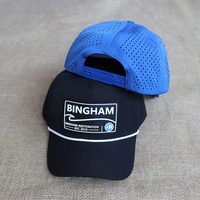 Casquette de baseball personnalisée 5 panneaux perforée au laser avec logo en patch PVC, visière incurvée, corde, Gorras, casquettes de golf d'extérieur, OEM
