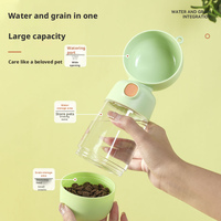 Bouteille d'eau et gourde portables 2 en 1 en silicone pour chien, pour les promenades en extérieur