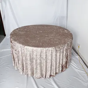 Wholesale Velvet 120 Round Beige Table Cover For Wedding Party Events