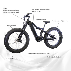 T700 – pneu m620 en fibre de carbone à entraînement central, vélo électrique de chasse 1000w, haut de gamme à suspension complète - Product Image 4