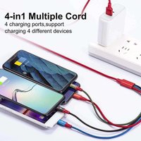 Cable USB Tipo C 4 en 1 al por Mayor, Carga Rápida PD 5V 2.4A, Trenzado de Nailon, 1m 3ft, Kit de Cable de Datos USB con Logotipo Personalizado para Teléfonos Inteligentes y Tabletas