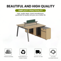 Petit bureau en bois pour comptoir, poste de travail de bureau compact, poste de travail modulaire 2 places