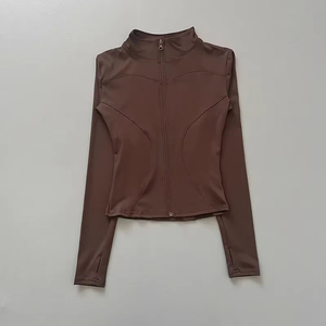 Vestes de <span class=keywords><strong>sport</strong></span> zippées Yimo pour femmes, 18 couleurs, douces et confortables, manches longues, ajustées, pour la course à pied, le fitness et le yoga - Product Image 6