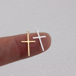 Ciondolo a Croce Minimalista in <span class=keywords><strong>Oro</strong></span> 14K per Creazione di Gioielli Fai-da-Te Permanenti e Accessori Artigianali - Product Image 3