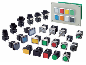Interruptores de Lente Plana Serie LB/A6/LW LB4P-1T04Y, Luces Piloto de 16mm, Ahorro de Espacio, Φ16, 5A, IP65, UL, CSA, CE, TUV, CCC, 24V AC/DC, Soldadura/Conector - Product Image 1