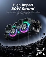 Haut-parleur BT tout temps personnalisé 80W : Haut-parleur portable avec lumières, étanche IP67, TWS, basses profondes, 12 heures de lecture pour les aventures en plein air