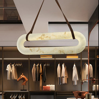 Luminaire suspendu moderne et luxueux en marbre Lustre créatif pour comptoir de bar, salle à manger, chambre à coucher, éclairage de salon, maison et villa