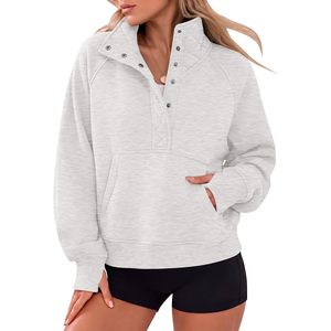 Sudadera Henley Oversize de Cuello Alto para Mujer FOXA con Bolsillo Canguro Grande, Transpirable, para Otoño - Product Image 1